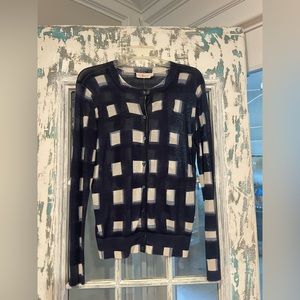 Navy n White Tory Burch Cardigan